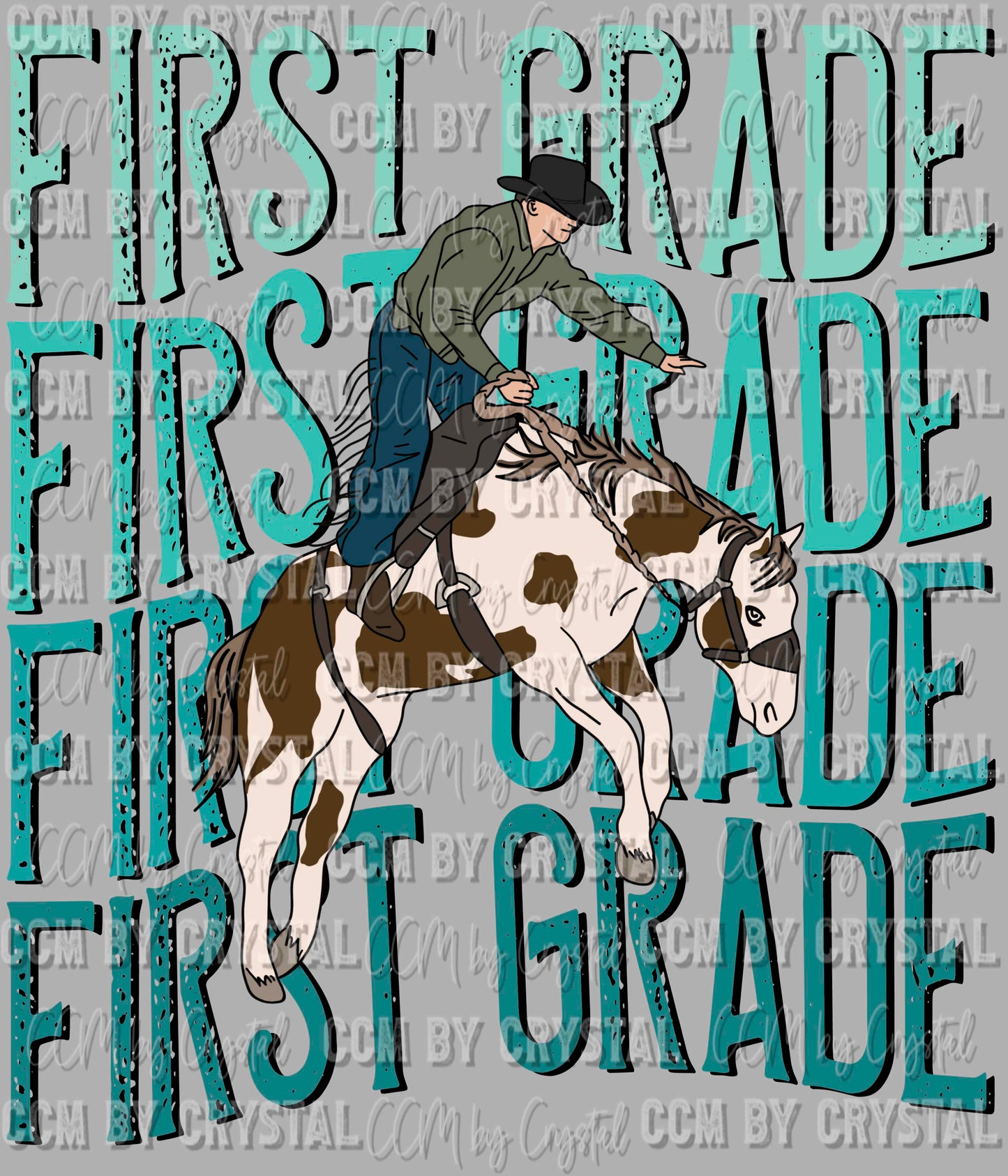 First Grade Cowboy Western Rodeo Ready to Press Transfer