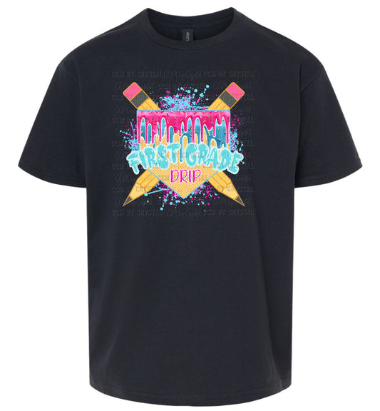 First Grade Drip Back to School T-Shirt