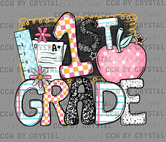 1st Grade Back to School Ready to Press Transfer DTF Transfer Sublimation Transfer