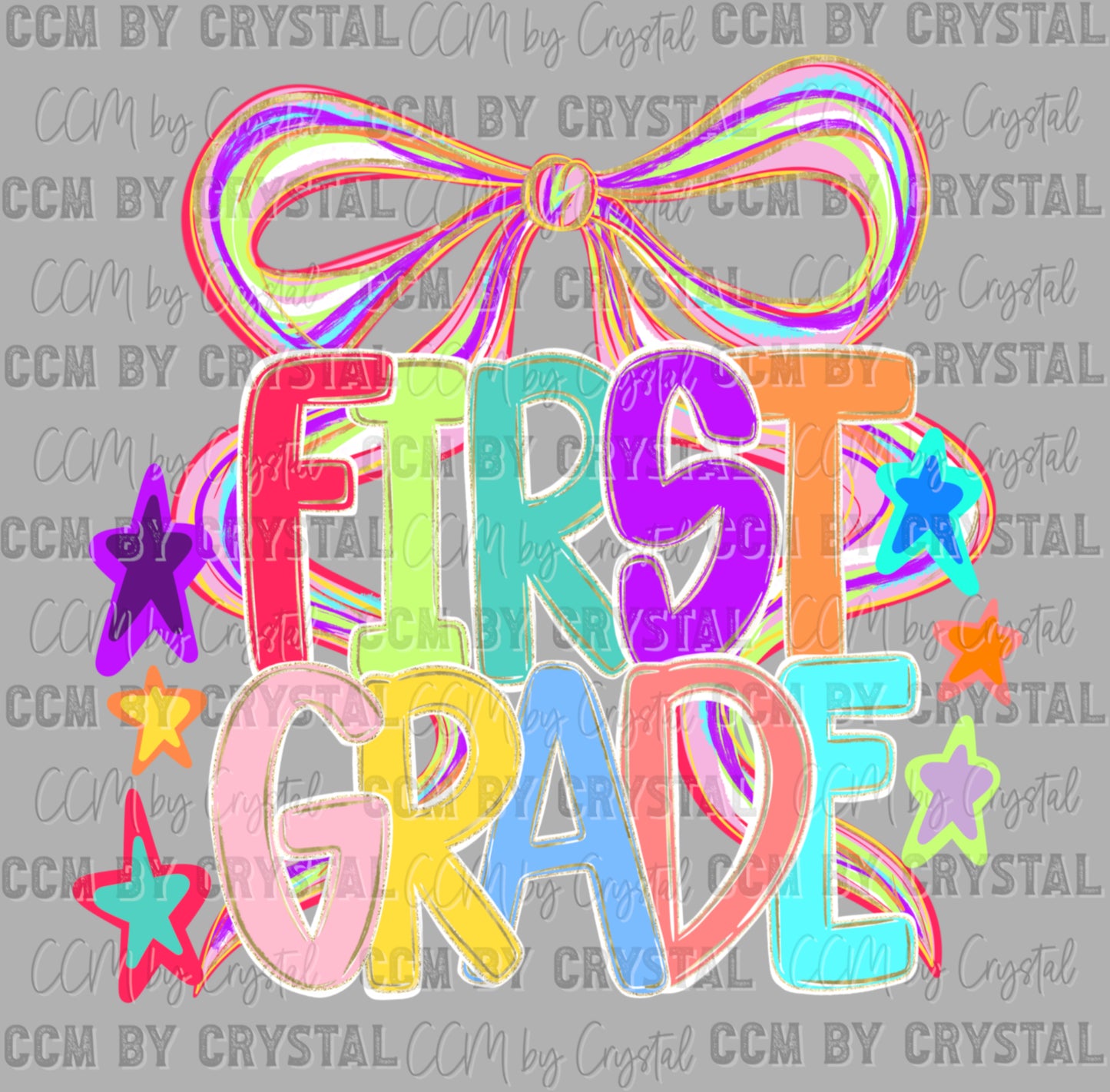 First Grade Back to School Colorful Ready to Press Transfer DTF Transfer Sublimation Transfer