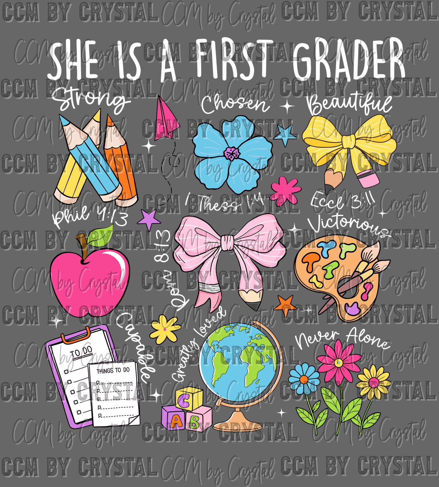 She is A First Grader Ready to Press Transfer DTF Transfer