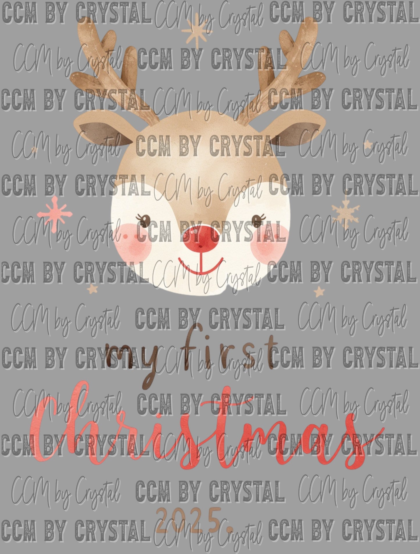 My 1st Christmas Reindeer Ready to Press Transfer Instant Peel DTF Transfer Sublimation Transfer