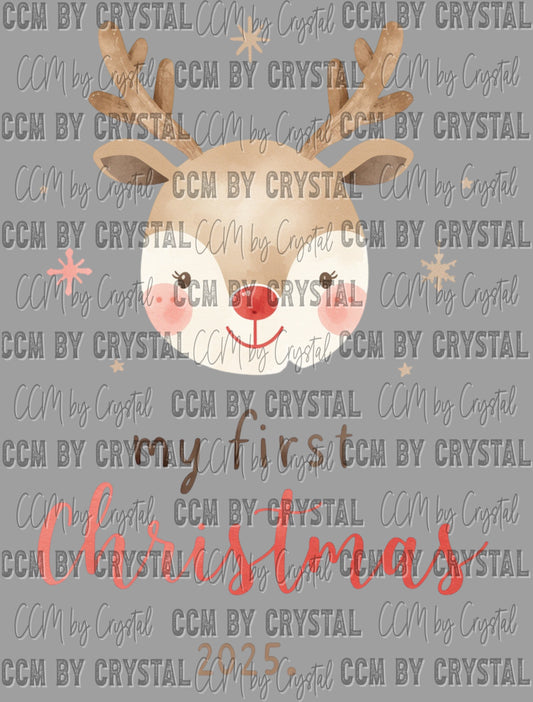 My 1st Christmas Reindeer Ready to Press Transfer Instant Peel DTF Transfer Sublimation Transfer
