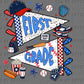 1st First Grade Back to School Baseball Ready to Press DTF Transfers Sublimation Transfers