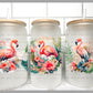 Flamingos Summertime UV Transfer 16oz Libby Glass Can Wrap Ready to Apply