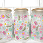 Spring Floral UV Transfer 16oz Libby Glass Can Wrap Ready to Apply