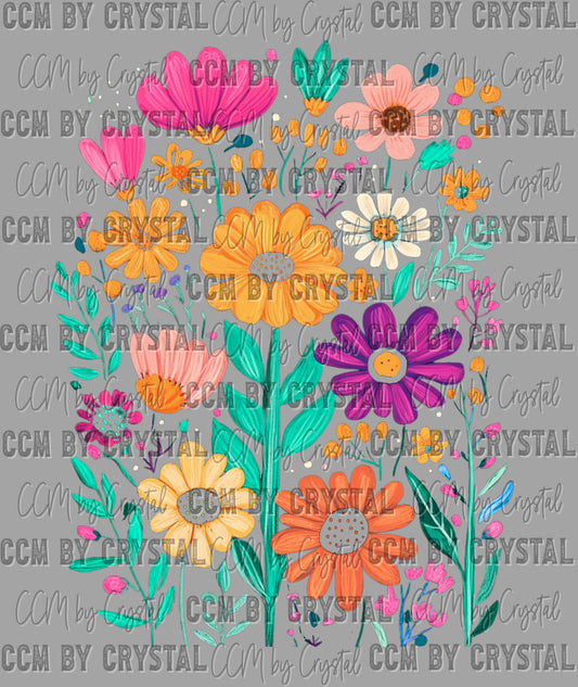 Floral Spring Ready to Press Instant Peel DTF Transfers Sublimation Transfers