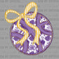 Floral Basketball Purple Yellow Ready to Press Transfer DTF Transfer Sublimation Transfer