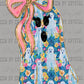 Floral Ghost Halloween Ready to Press Transfer DTF Transfer Sublimation Transfer