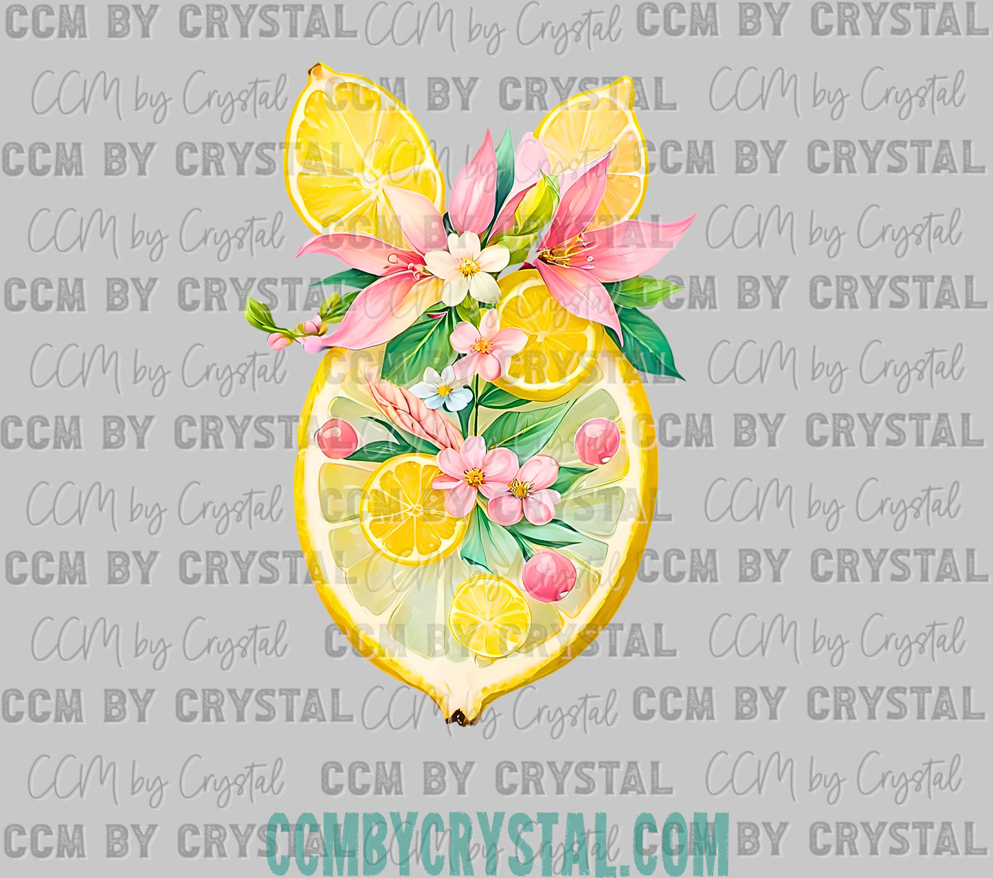 Summer Floral Lemon Ready to Press Transfer DTF Transfer