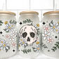 Floral Skull UV Transfer 16oz Libby Glass Can Wrap Ready to Apply