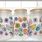 Flowers Summertime Transfer 16oz Libby Glass Can Wrap Ready to Apply