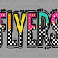 Flyers Colorful Checkered Mascot Ready to Press Transfer DTF Transfer Sublimation Transfer