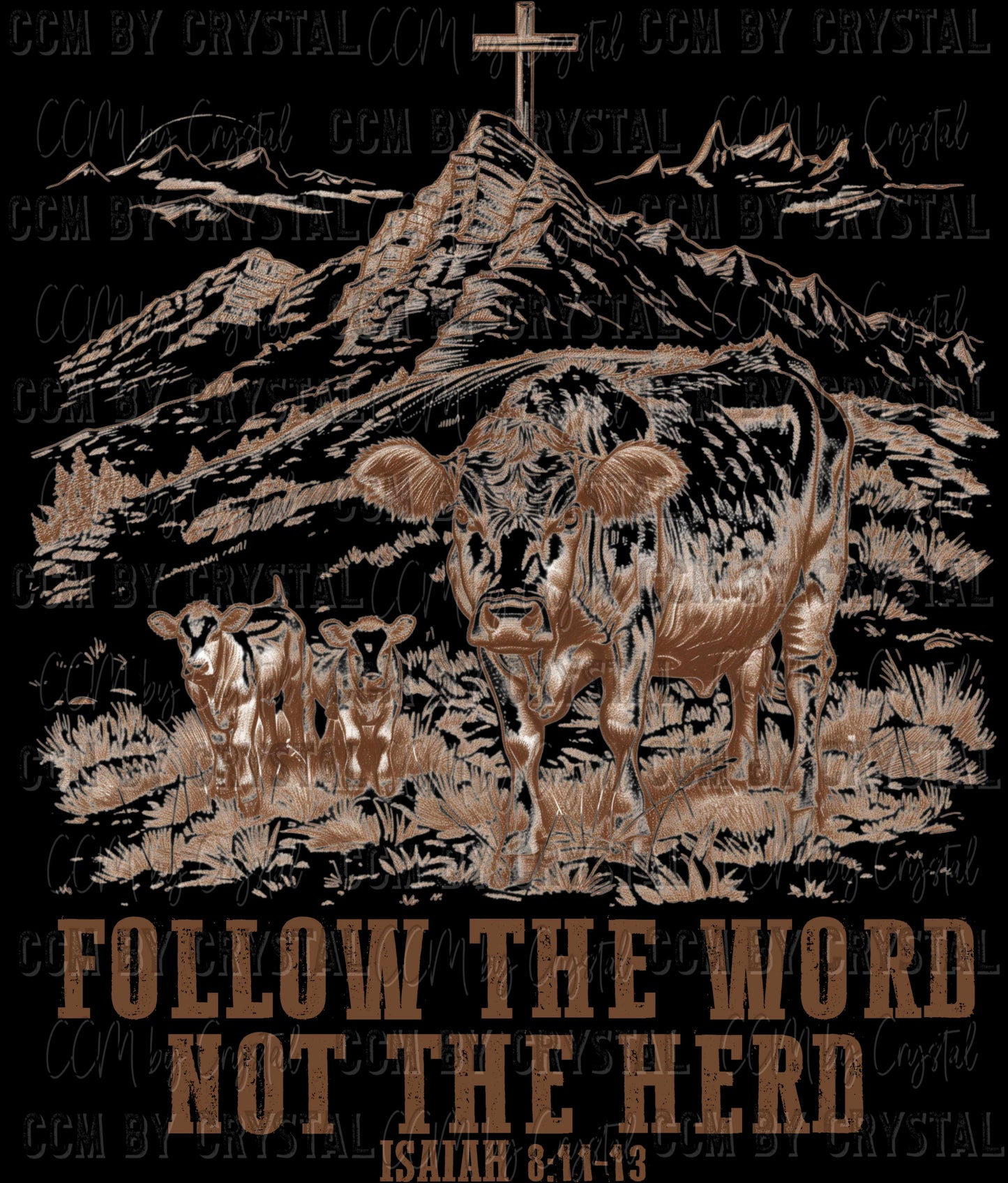 Follow the Word not the Herd Isaiah 8:11-13 Christian Faith Jesus Ready to Press Transfer DTF Transfer Sublimation Transfer