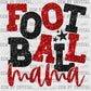 Football Mama Black and Red Faux Sequins Ready to Press Transfer DTF Transfer Sublimation Transfer