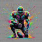Colorful Football Player UV DTF Transfer Sticker UV Transfer Ready to Apply