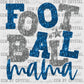 Football Mama Blue and Silver Faux Sequins Ready to Press Transfer DTF Transfer Sublimation Transfer