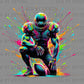 Colorful Football Ready to Press Instant Peel DTF Transfers Sublimation Transfers