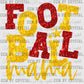 Football Mama Red and Yellow Faux Sequins Ready to Press Transfer DTF Transfer Sublimation Transfer