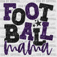 Football Mama Purple and Black Faux Sequins Ready to Press Transfer DTF Transfer Sublimation Transfer