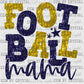 Football Mama Navy and Gold Faux Sequins Ready to Press Transfer DTF Transfer Sublimation Transfer