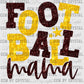 Football Mama Maroon and Yellow Faux Sequins Ready to Press Transfer DTF Transfer Sublimation Transfer