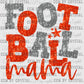 Football Mama Orange and Silver Faux Sequins Ready to Press Transfer DTF Transfer Sublimation Transfer