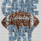 Game Day Football Faux Sequins Faux Embroidery Ready To Press Transfer