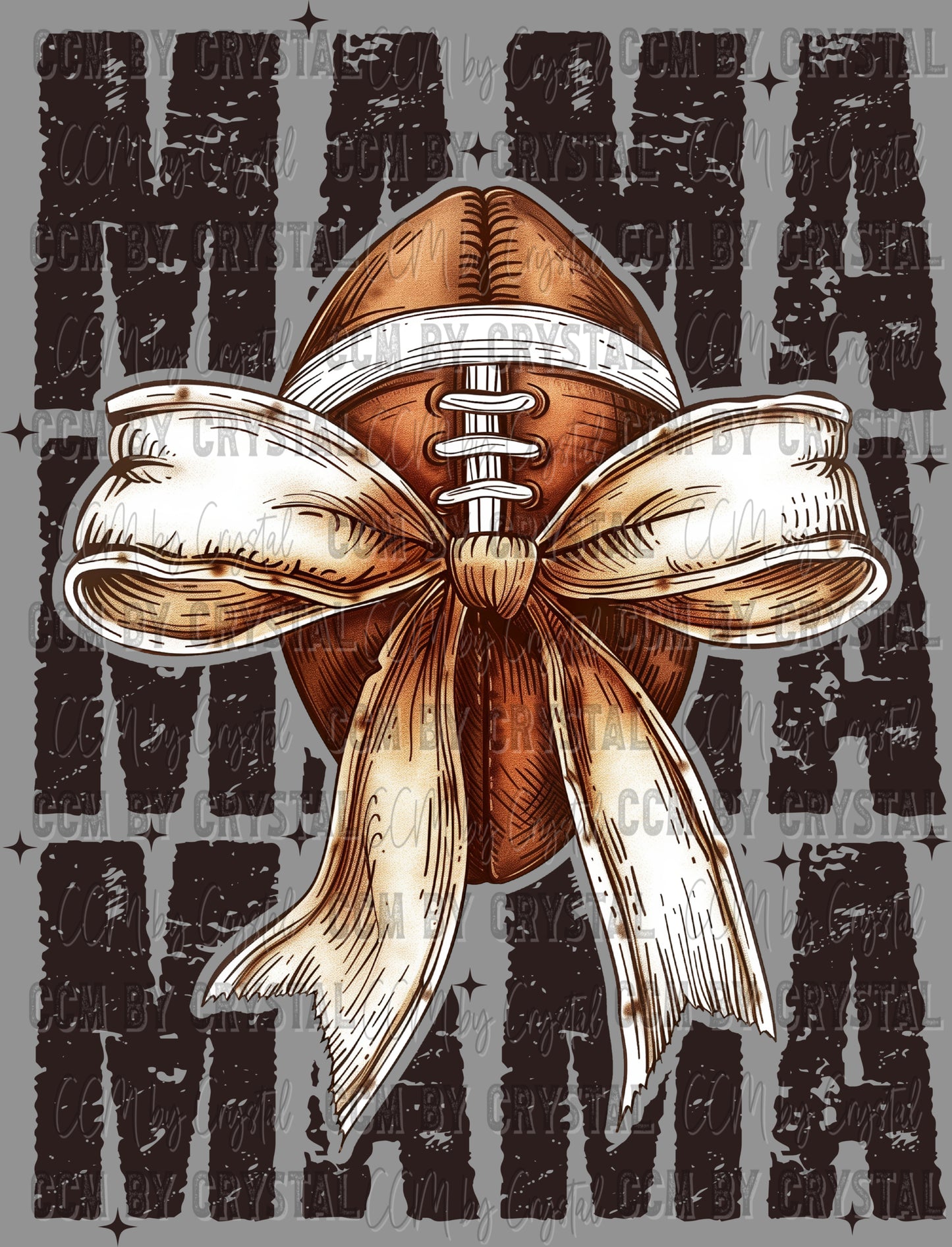Football Mama Black With Bow Ready to Press Transfer DTF Transfer Sublimation Transfer