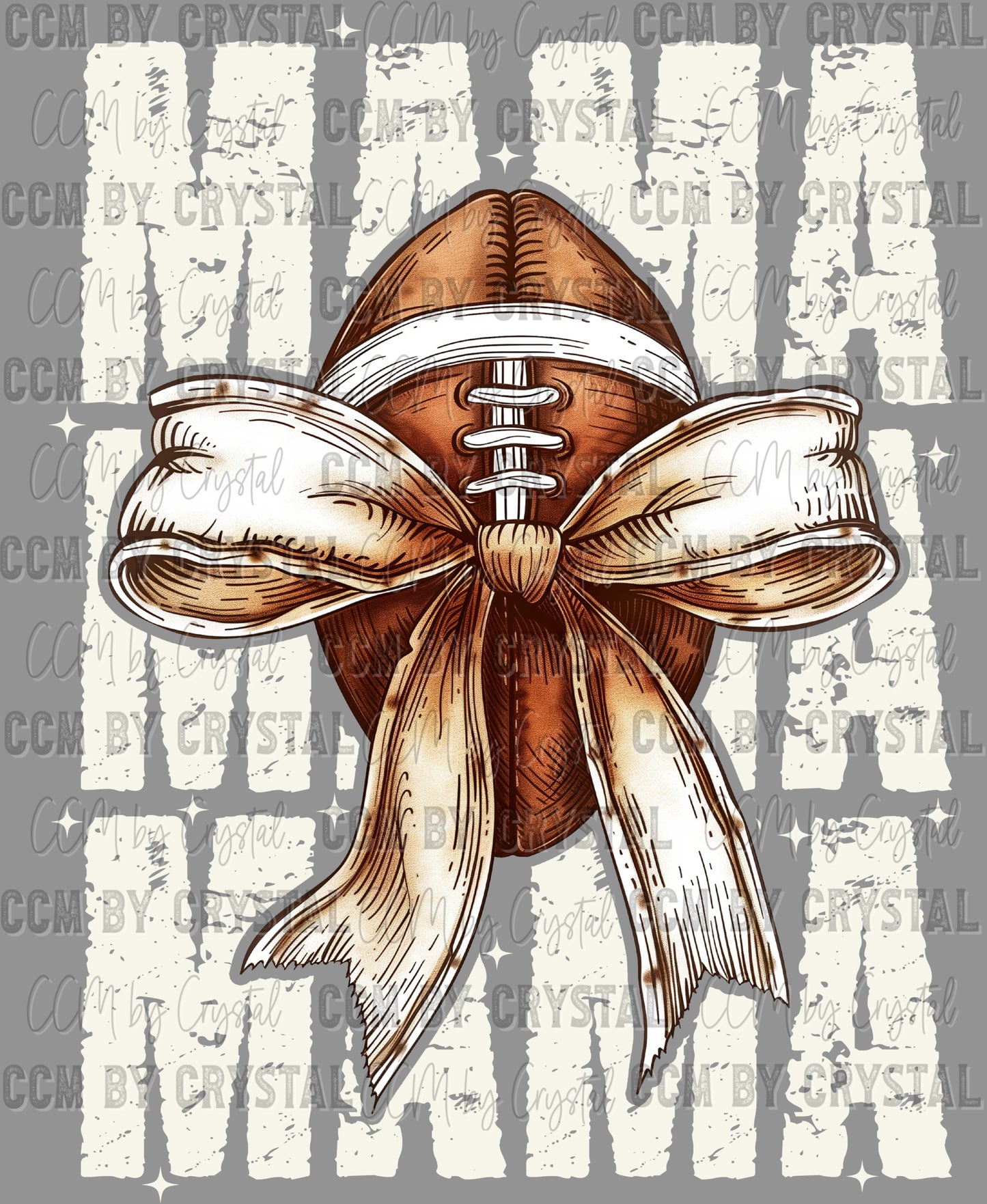 Football Mama White With Bow Ready to Press Transfer DTF Transfer