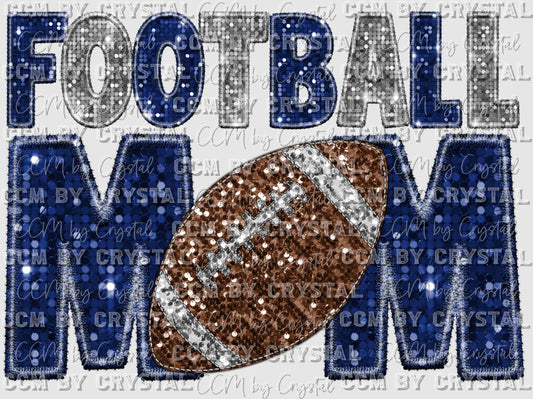 Football Mom Faux Sequins Ready to Press Transfer