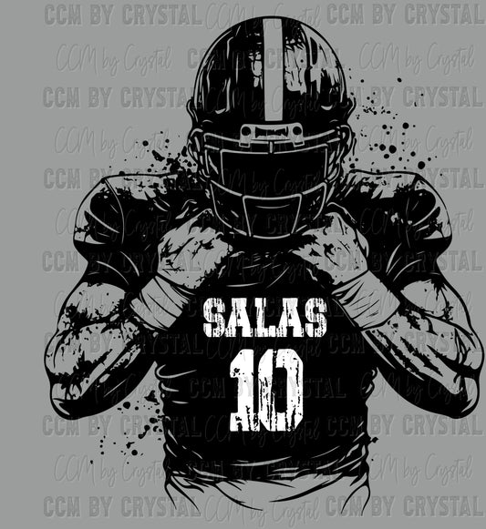 Personalized Pick your Name, Number and Color Football Player Ready to Press DTF Transfer