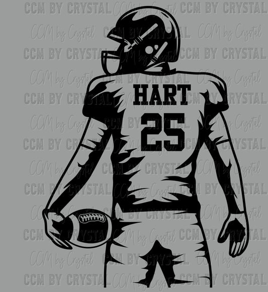 Personalized Pick your Name, Number and Color Football Player Ready to Press DTF Transfer
