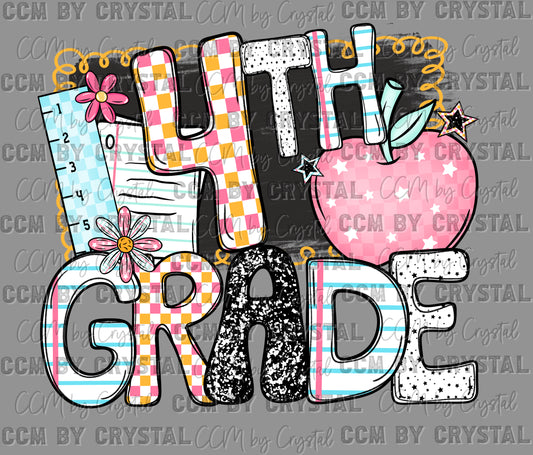 4th Grade Back to School Ready to Press Transfer DTF Transfer Sublimation Transfer