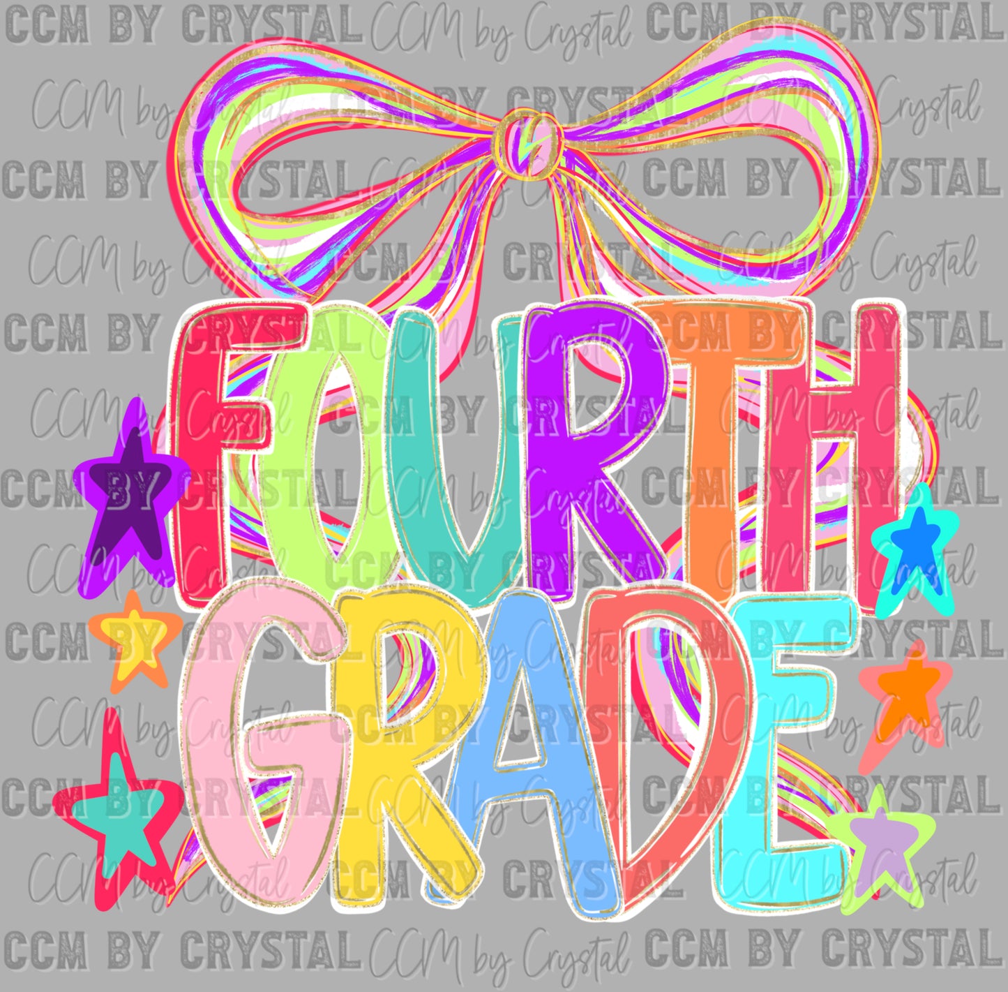Fourth Grade Back to School Colorful Ready to Press Transfer DTF Transfer Sublimation Transfer