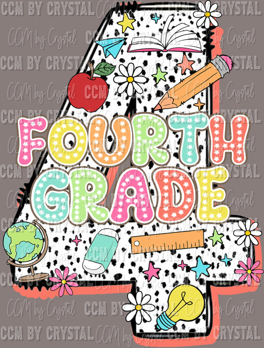 Back to School Fourth Grade Ready to Press Transfer
