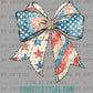 4th of July Patriotic USA Bow Ready to Press Transfer DTF Transfer Sublimation Transfer