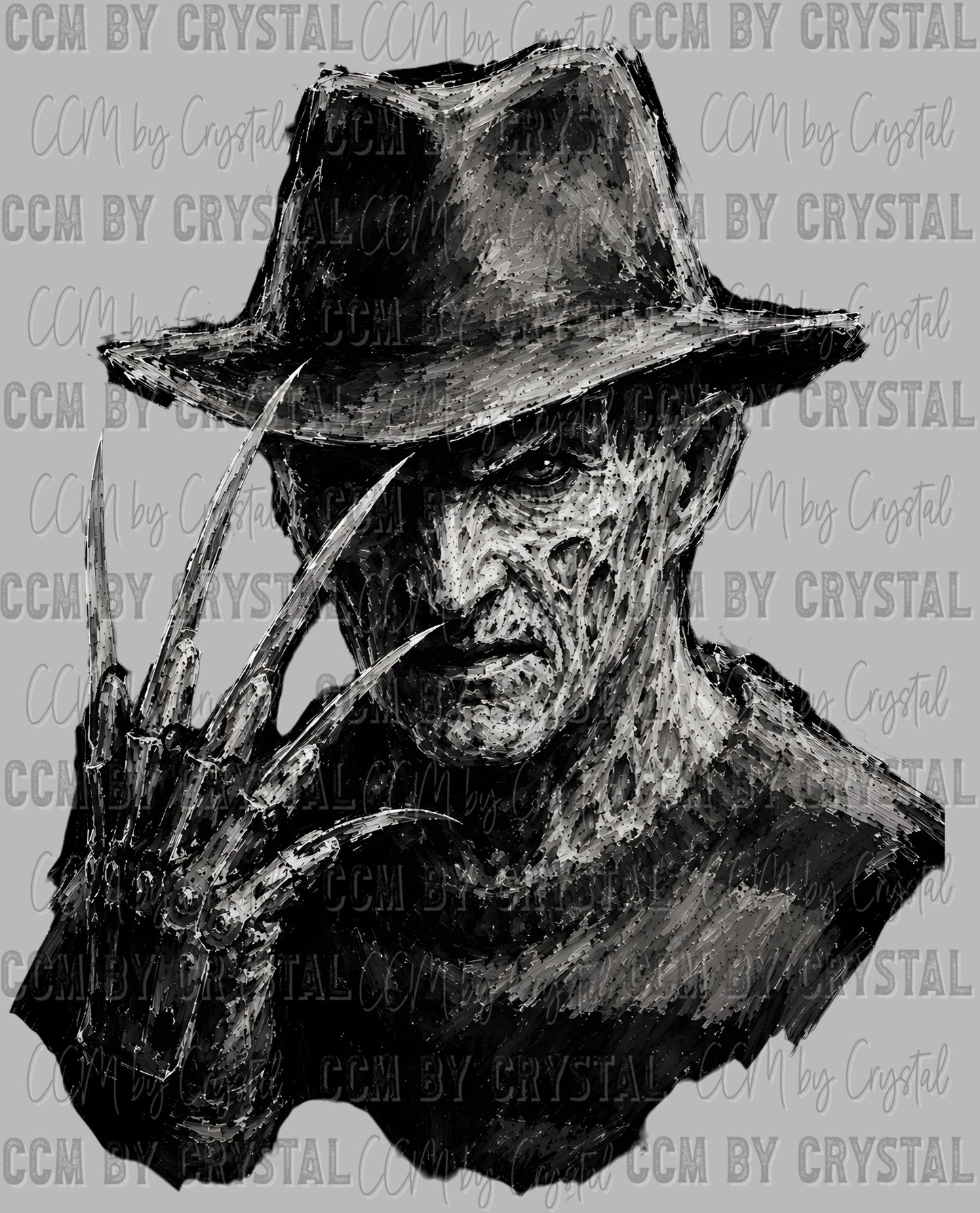 Horror Burnt Guy Knives Hand Halloween Ready to Press DTF Transfers