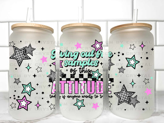 Free Samples of Attitude UV Transfer 16oz Libby Glass Can Wrap Ready to Apply