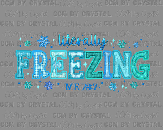 Literally Freezing Christmas UV DTF Transfer Sticker UV Transfer Ready to Apply