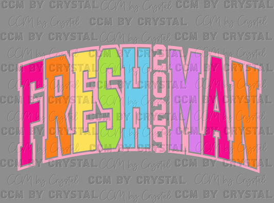 Freshman 2029 Colorful Ready to Press Instant Peel DTF Transfers Sublimation Transfers