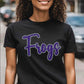 Frogs Cursive 2-Color Approximately 11" wide Spangle Transfer