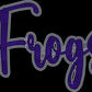 Frogs Cursive 2-Color Approximately 11" wide Spangle Transfer