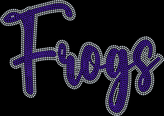 Frogs Cursive 2-Color Approximately 13" wide Spangle Transfer