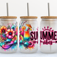 Summer Vibes UV Transfer 16oz Libby Glass Can Wrap Ready to Apply