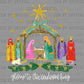 Glory to the Newborn King Manger Christianity Bow Faux Glitter Ready to Press Transfer DTF Transfer Sublimation Transfer