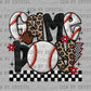 Baseball Game Day faux Patch Ready to Press Instant Peel DTF Transfers Sublimation Transfers