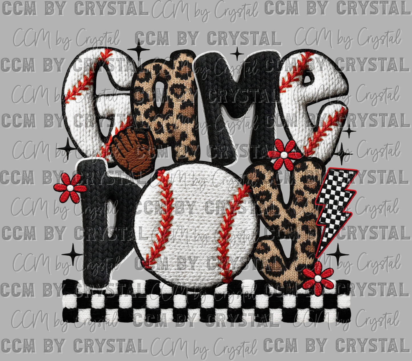 Baseball Game Day faux Patch Ready to Press Instant Peel DTF Transfers Sublimation Transfers