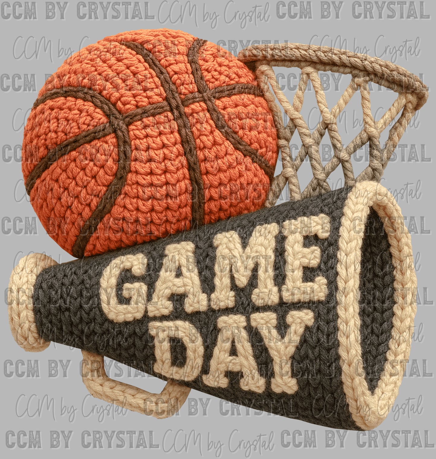 Game Day Basketball Faux yarn Ready to Press Transfer Instant Peel DTF Transfer Sublimation Transfer