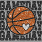 Basketball Game Day Stacked Faux Glitter Ready to Press Transfer DTF Transfer Sublimation Transfer